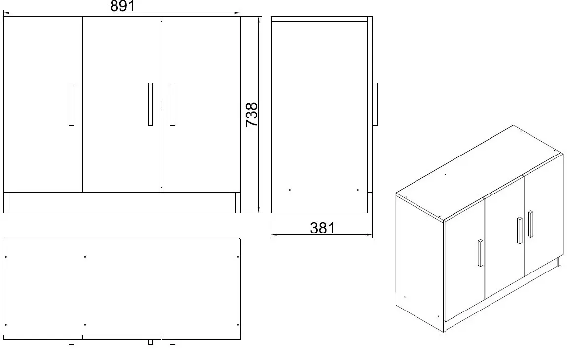 Офисная тумба Mirage Meble Vo5-Ob (Oak/Black) - 5