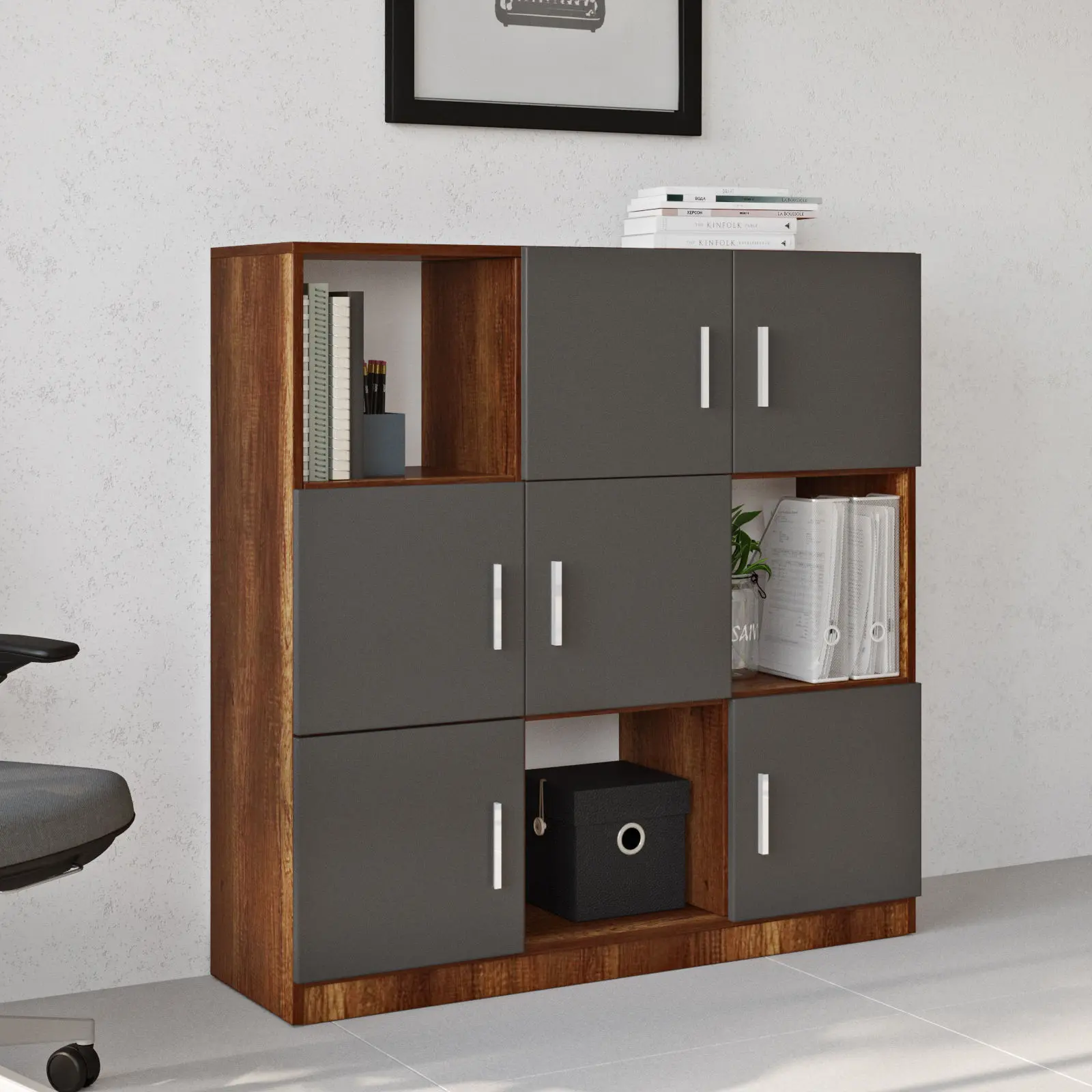 Офисная тумба Mirage Meble Vo7-Ba (Walnut/Anthracite) - 3