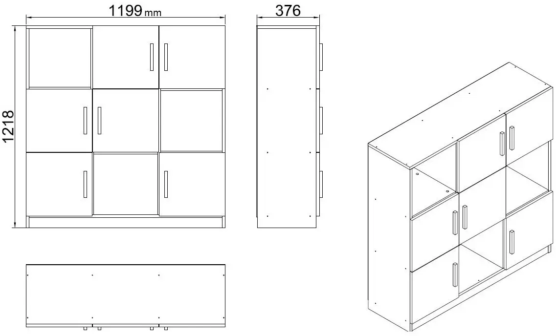 Офисная тумба Mirage Meble Vo7-Ob (Oak/Black) - 4