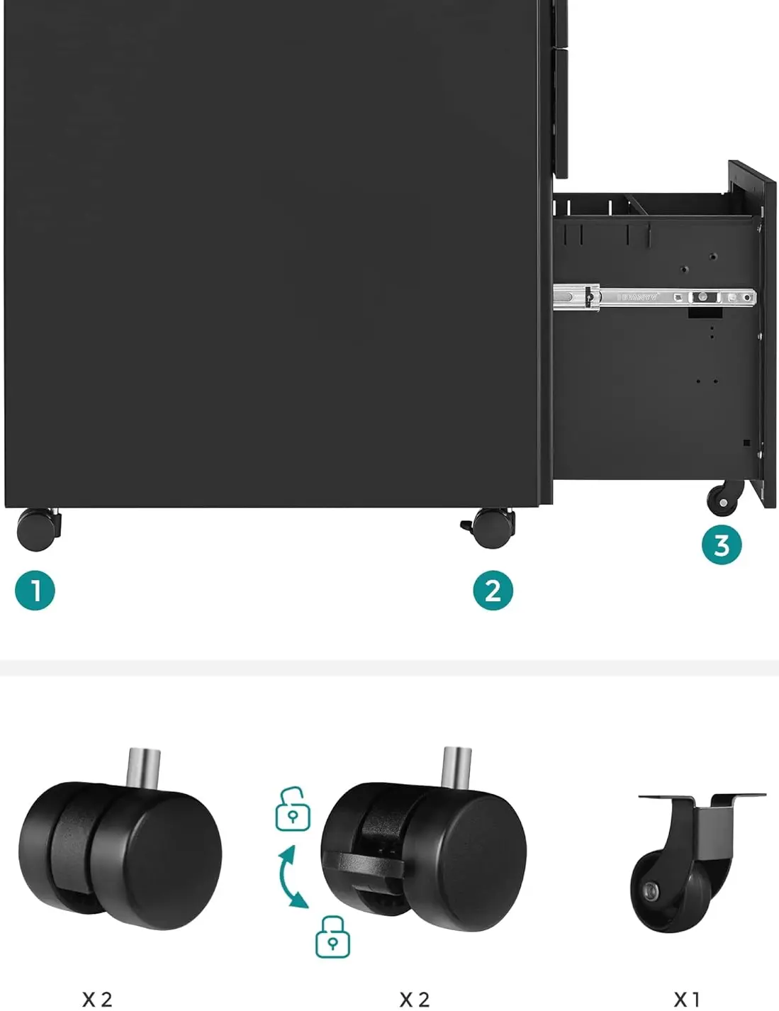 Тумба выкатная Songmics OFC60BK (Black) - 6