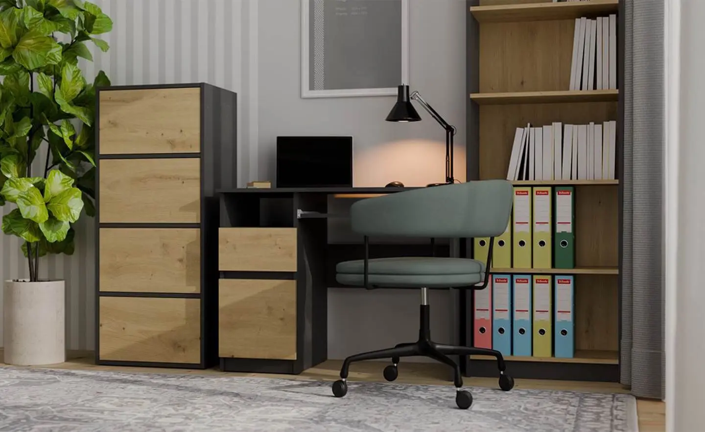 Шкафчик TopEshop Alma (Anthracite/Artisan Oak) - 2