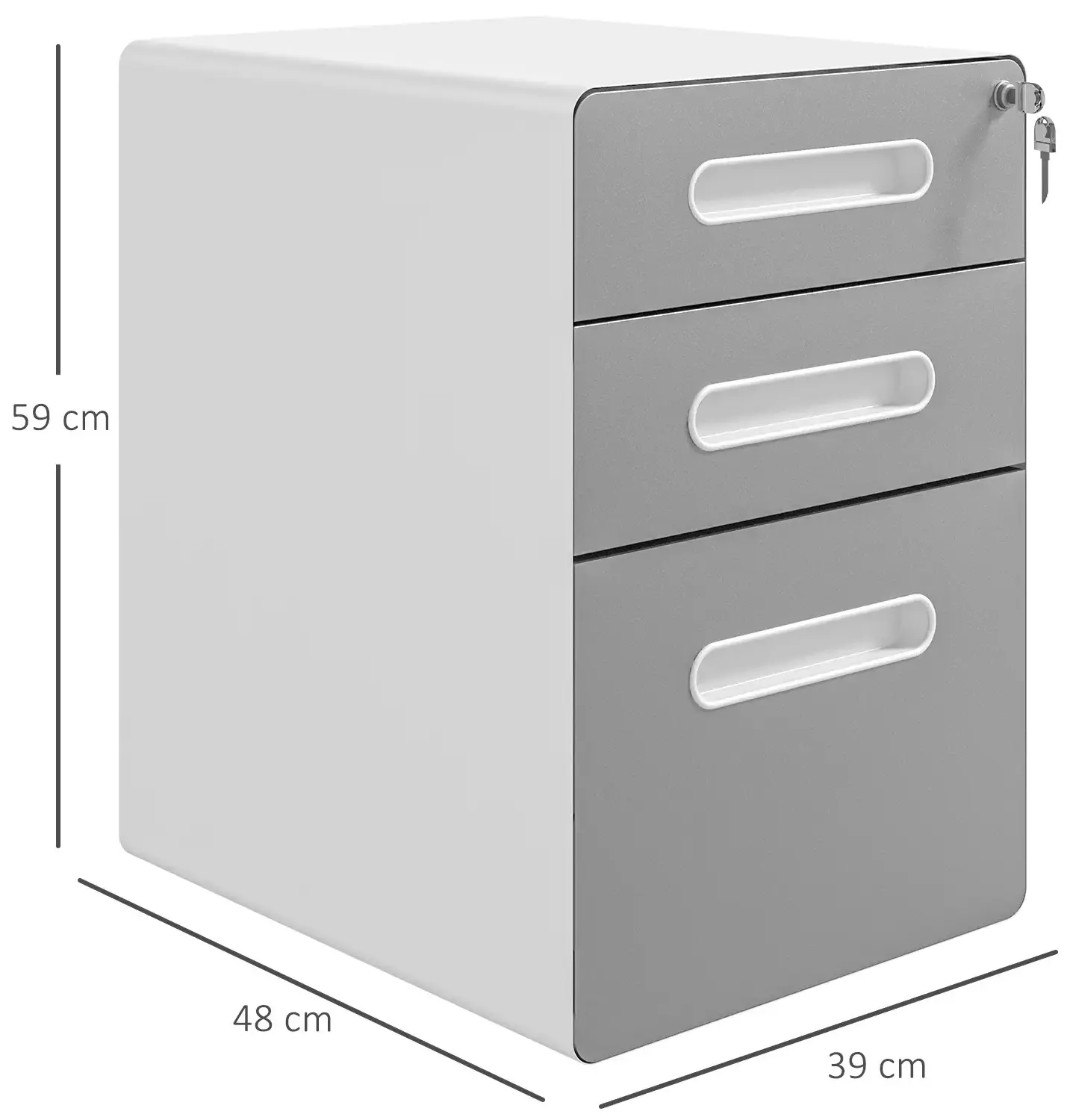 Comoda pe rotile Vinsetto 924-007V00LG (Light Grey) - 4