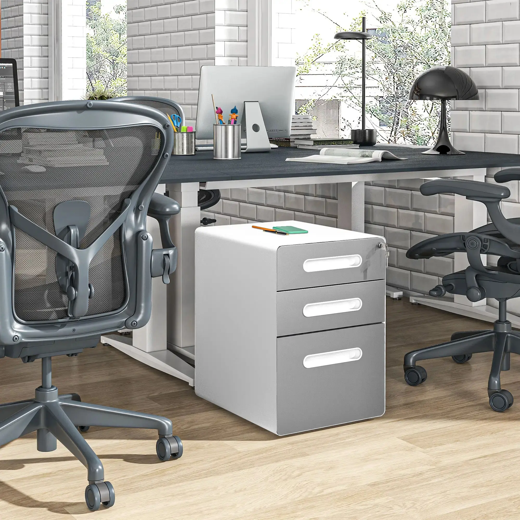 Comoda pe rotile Vinsetto 924-007V00LG (Light Grey) - 5