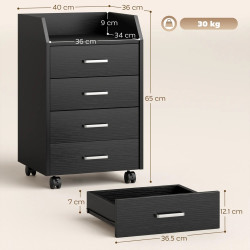 Мобильный комод Vinsetto 924-036V00BK (Black) Thumb