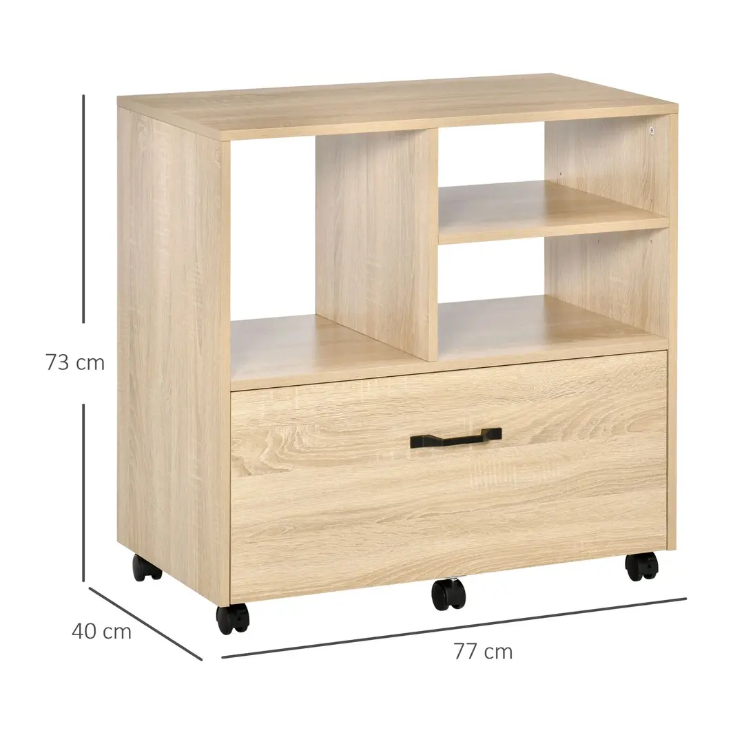 Tumba mobila de birou Vinsetto 924-041 (Natural) - 4