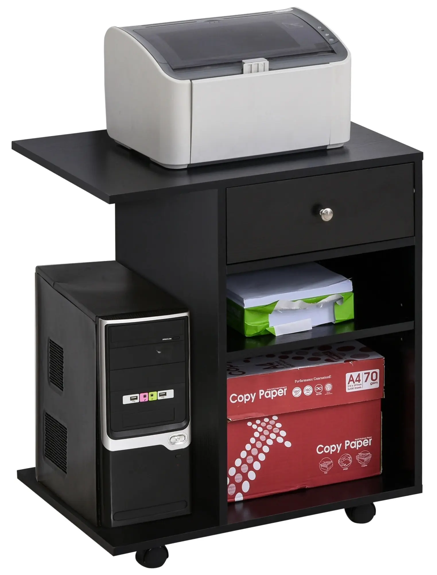 Тумба выкатная Vinsetto 920-069BK (Black) - 2