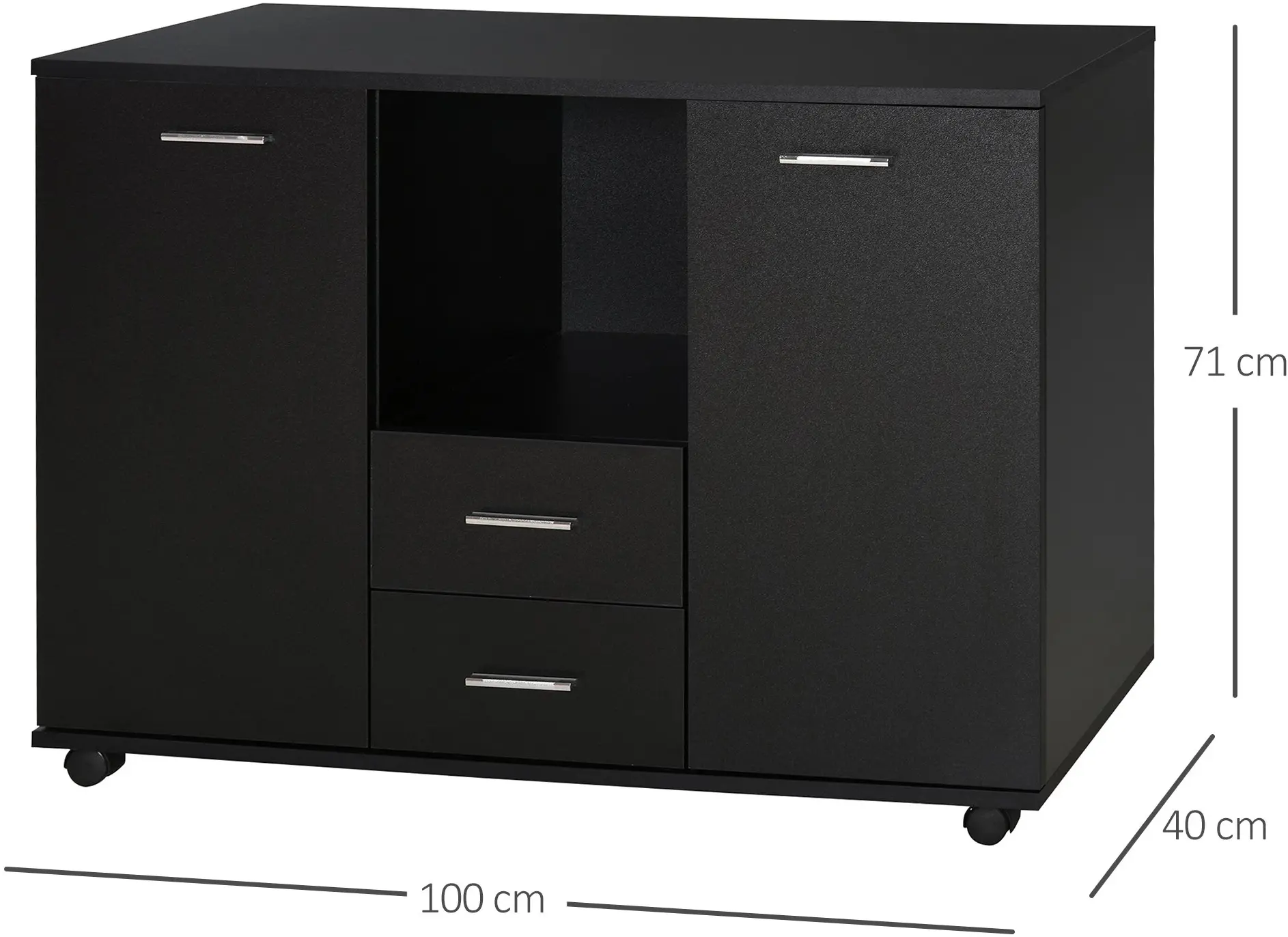 Tumba cu rotile Vinsetto 924-009 (Black) - 12