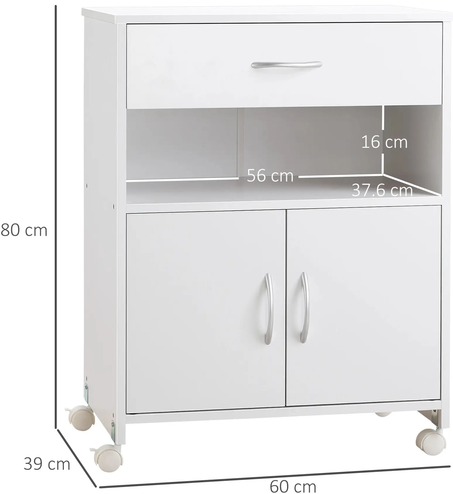 Tumba cu rotile Vinsetto 924-046WT (White) - 7