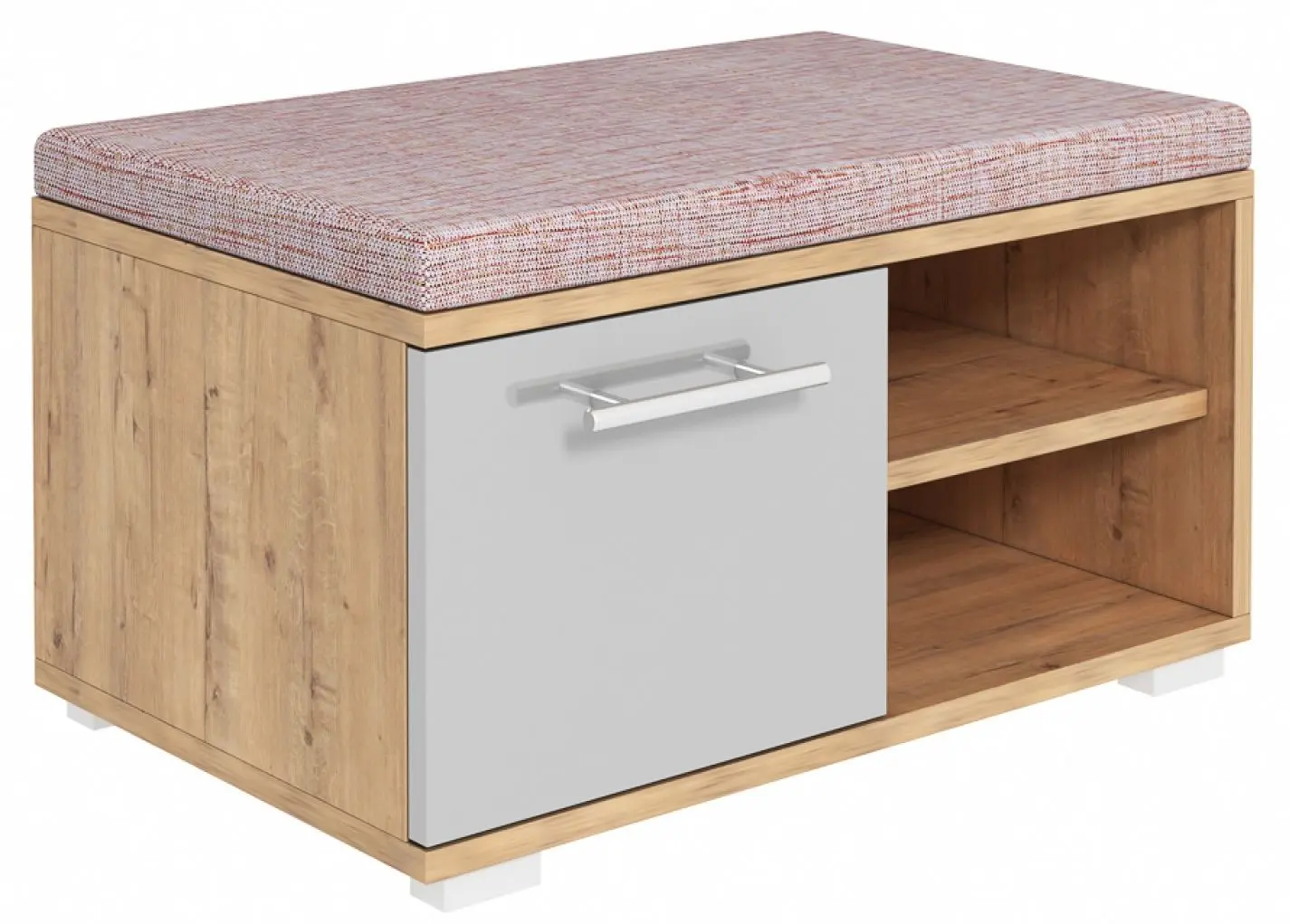 Тумба-банкетка BonMebel Magica San Marino с мягким элементом (Бунратти/Серый Глянец)