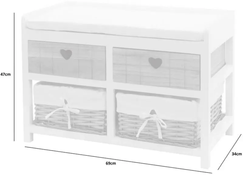 Tumba-bancheta Chomik COU5064/N (Natural/White)