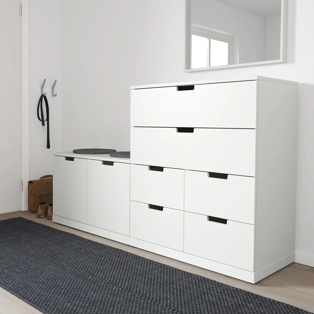 Comoda pentu antreu Ikea Nordli 8 sertare 160x99 (Alb)