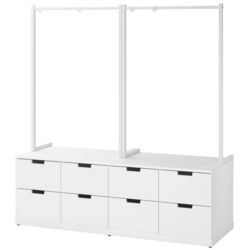 Комод Ikea Nordli с 2-мя вешалками/8 ящиков 160x169 (Белый)