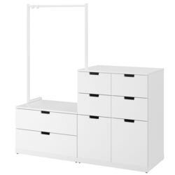 Комод Ikea Nordli с вешалкой/8 ящиков 160x169 (Белый)