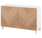 Тумба Ikea Besta 120x42x74 (Белый/Хедевикен/Стуббарп Дубовый Шпон)