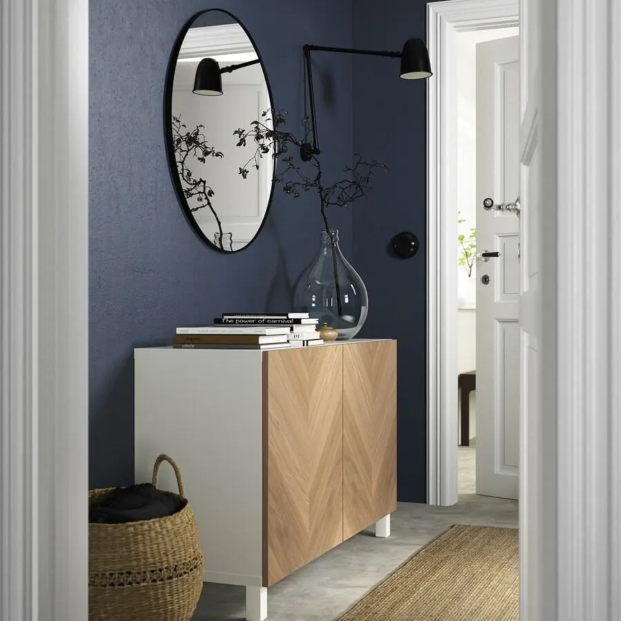 Tumba Ikea Besta 120x42x74 (Alb/Hedeviken/Stubbarp Furnir Stejar) - 3