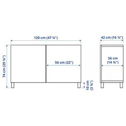Tumba Ikea Besta 120x42x74 (Alb/Hedeviken/Stubbarp Furnir Stejar) Thumb