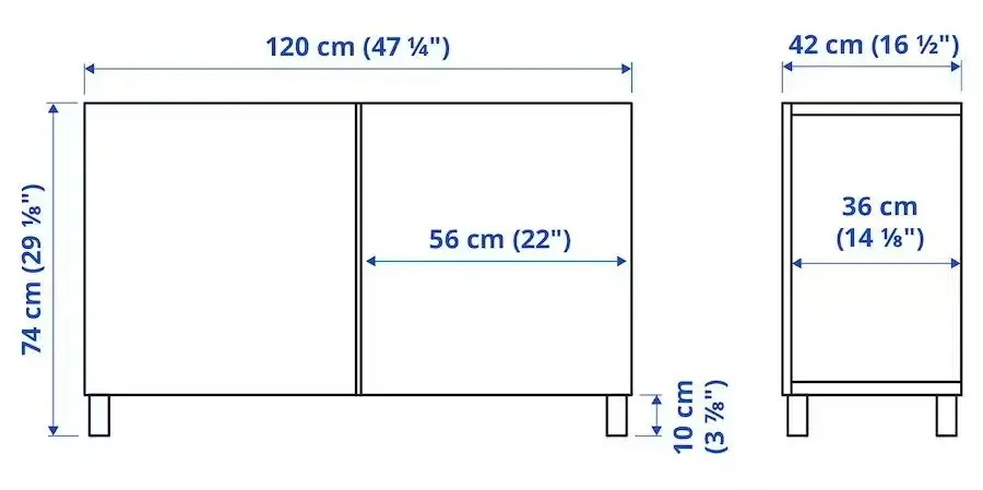 Tumba Ikea Besta 120x42x74 (Alb/Hedeviken/Stubbarp Furnir Stejar) - 6