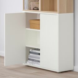 Tumba Ikea Eket cu picioare 70x35x107 (Alb/Aspect Stejar Antichizat) Thumb
