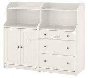 Тумба Ikea Hauga открытый шкаф/1 полка 139x46x116 (Белый)