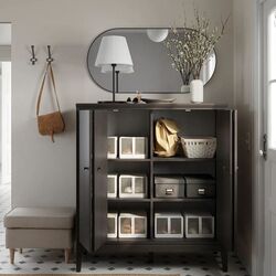 Tumba Ikea Idanas cu usi pliante 121x135 (Maro Inchis Vopsit) Thumb