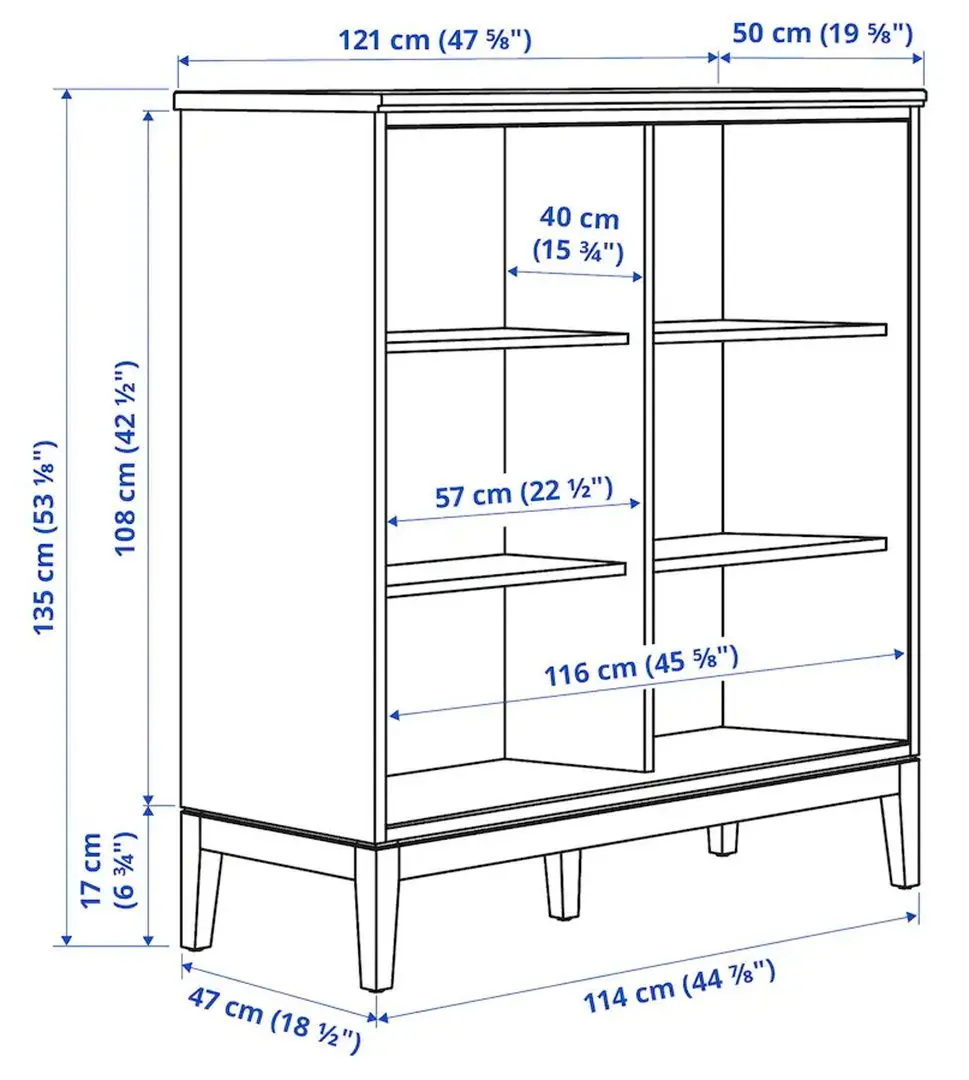 Tumba Ikea Idanas cu usi pliante 121x135 (Maro Inchis Vopsit)