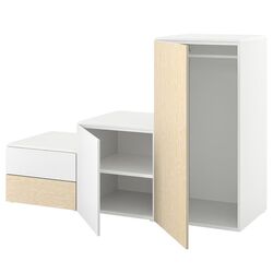 Тумба Ikea Platsa 2 двери/2 ящика 180x57x123 (Белый/Калбаден под Сосну)