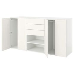 Тумба Ikea Platsa 4 дверцы/3 ящика 240x57x123 (Белый Фоннес Белый/Саннидал Белый)