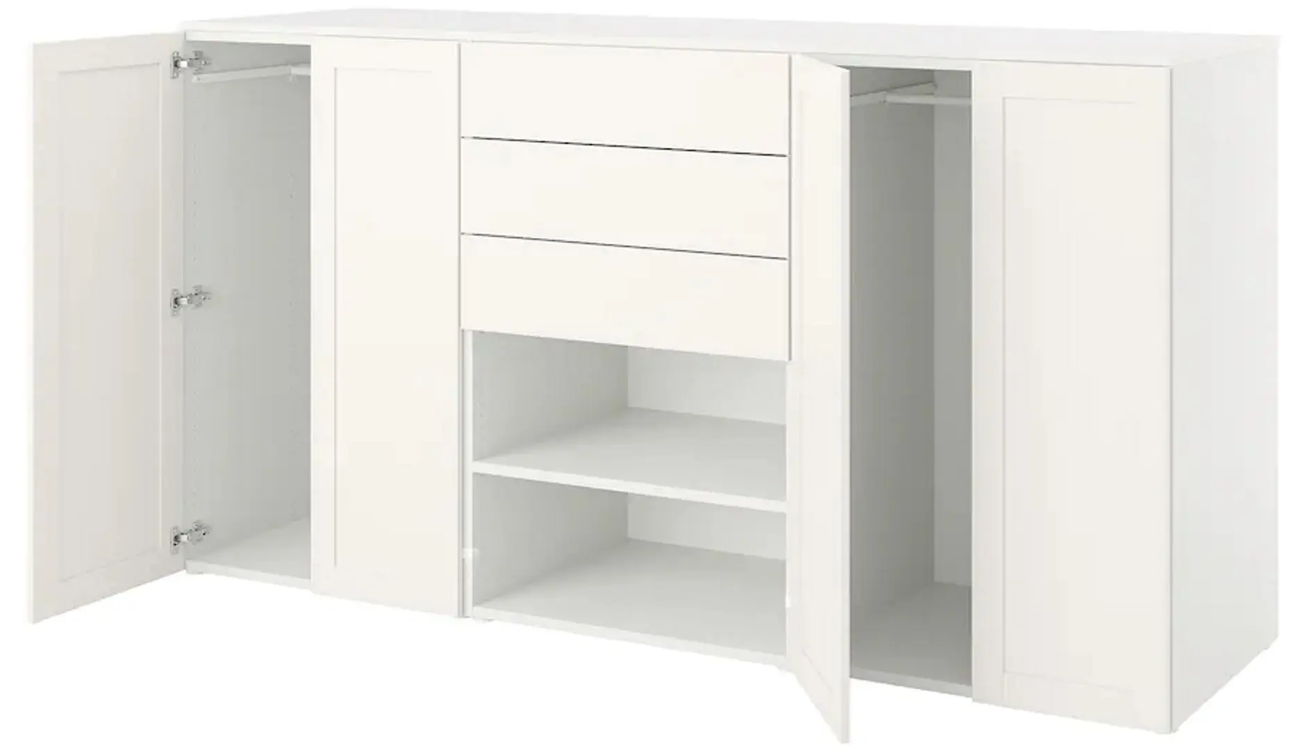 Тумба Ikea Platsa 4 дверцы/3 ящика 240x57x123 (Белый Фоннес Белый/Саннидал Белый)