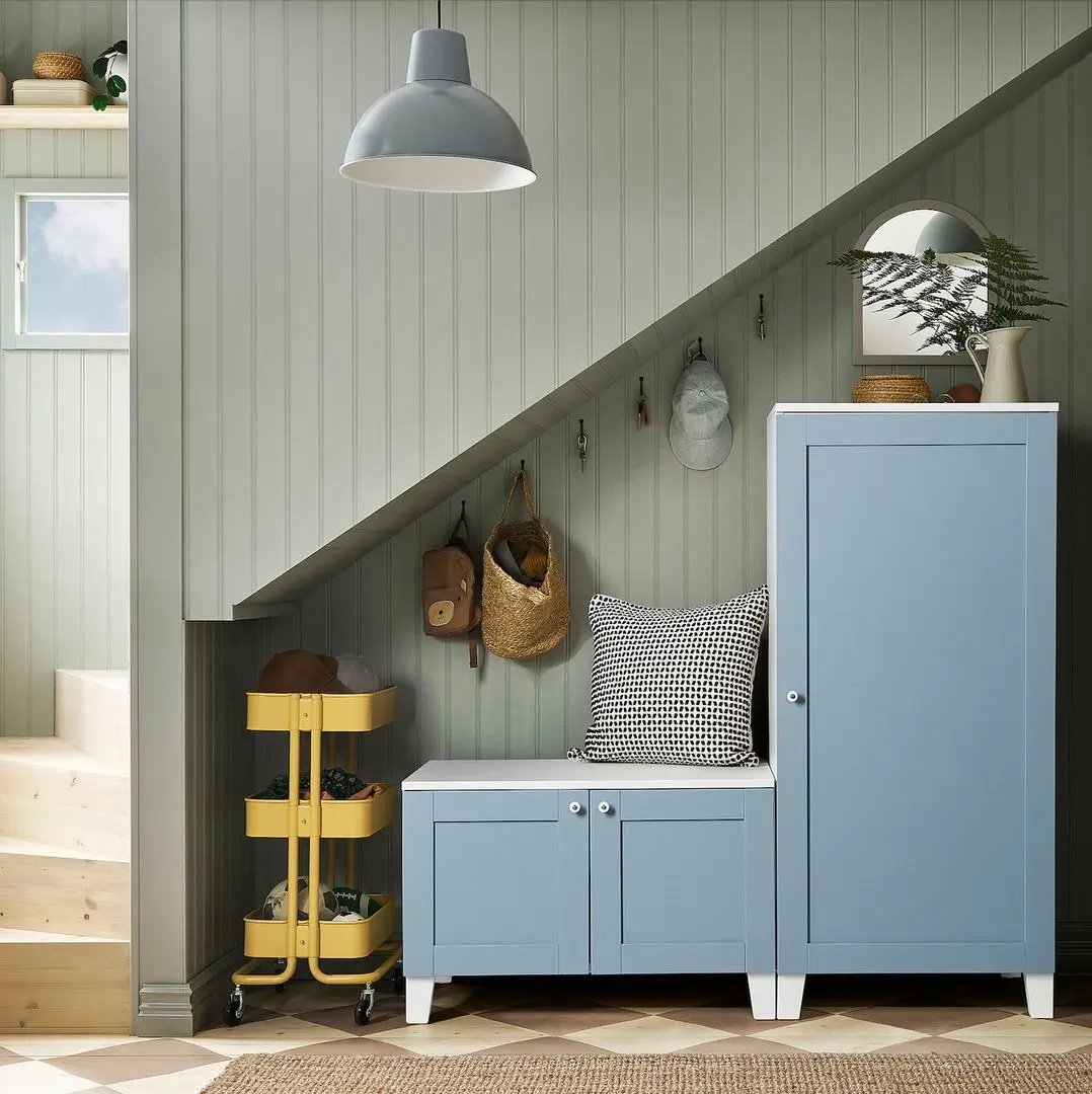 Tumba Ikea Platsa/Sannidal 140x57x133 (Alb/Albastru)