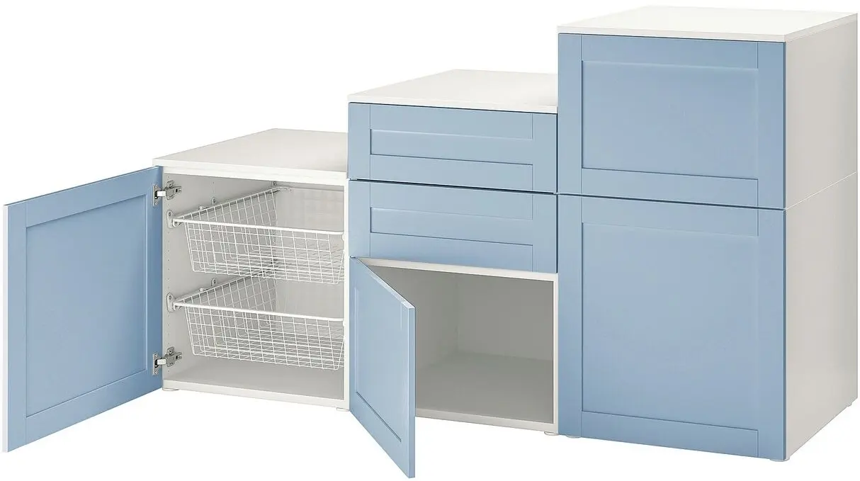 Tumba Ikea Platsa/Sannidal 180x57x103 (Alb/Albastru)