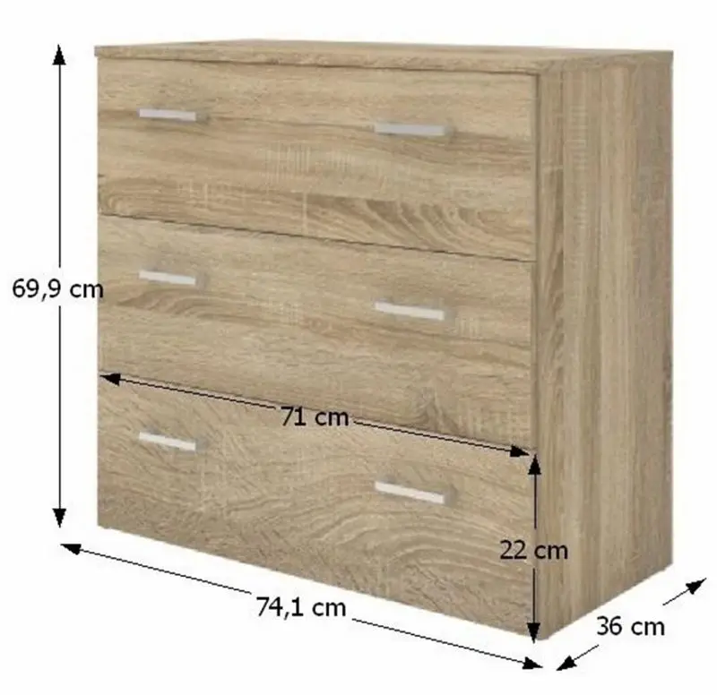 Комод Mobhaus Garbo 3 (Sonoma Oak)