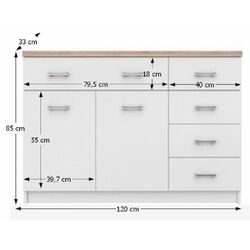 Тумба Tempo Kondela Topty 08 2D5S (White/Sonoma Oak) Thumb