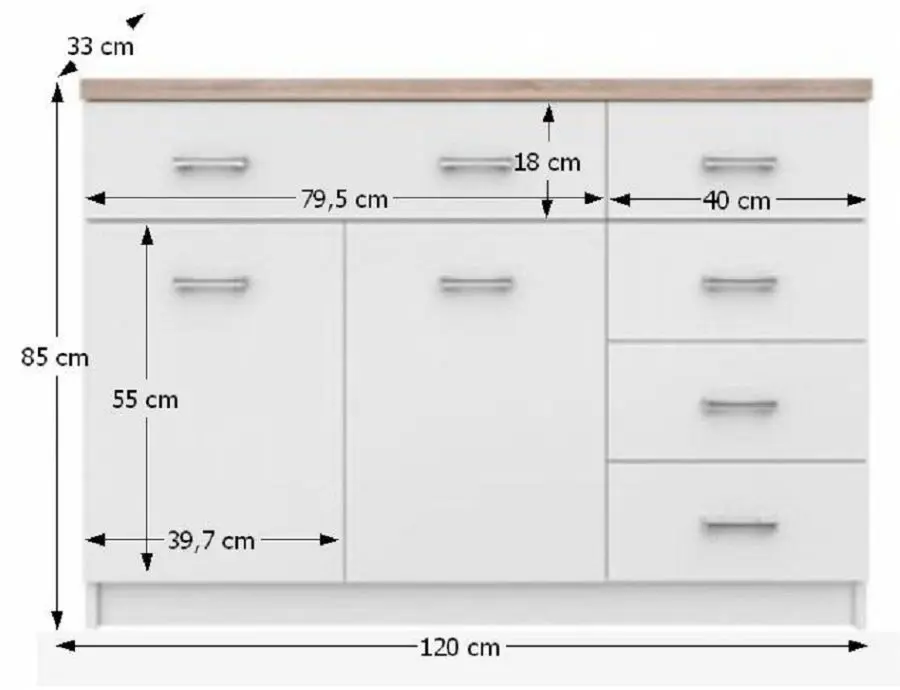 Тумба Tempo Kondela Topty 08 2D5S (White/Sonoma Oak) - 3