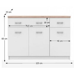 Tumba Tempo Kondela Topty Typ 07 3D2S (White/Sonoma Oak) Thumb