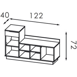 Тумба-банкетка Modern Visit New 122cm (Craft Oak White/Slate Grey) Thumb
