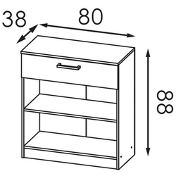 Tumba Modern Karolina 80cm (Craft Oak White/Slate Gray) Thumb