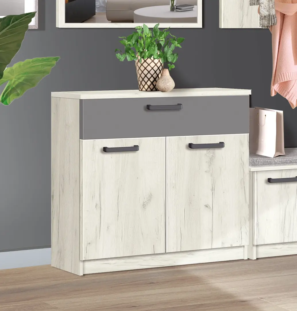 Tumba Modern Karolina 80cm (Craft Oak White/Slate Gray)