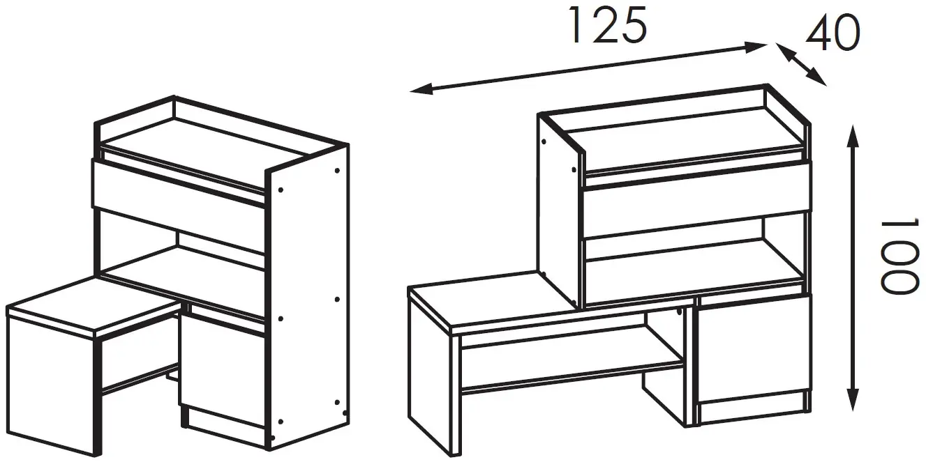 Tumba Modern Komfi 125cm (Craft Oak White)