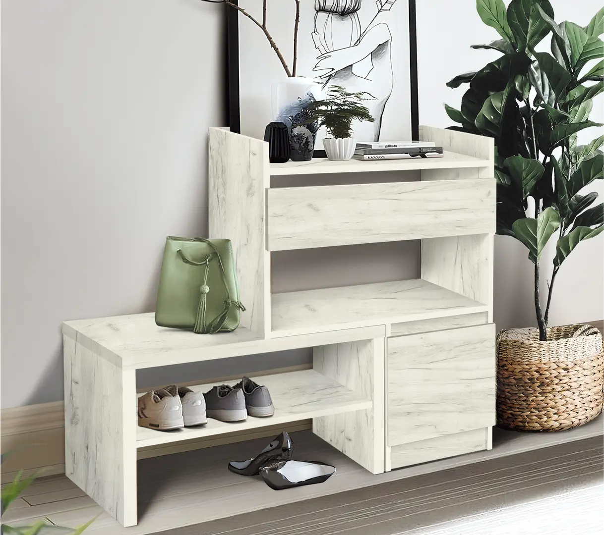 Tumba Modern Komfi 125cm (Craft Oak White)