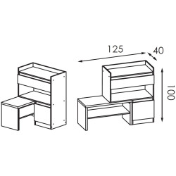 Tumba Modern Komfi 125cm (Slate Gray/Craft Oak White) Thumb