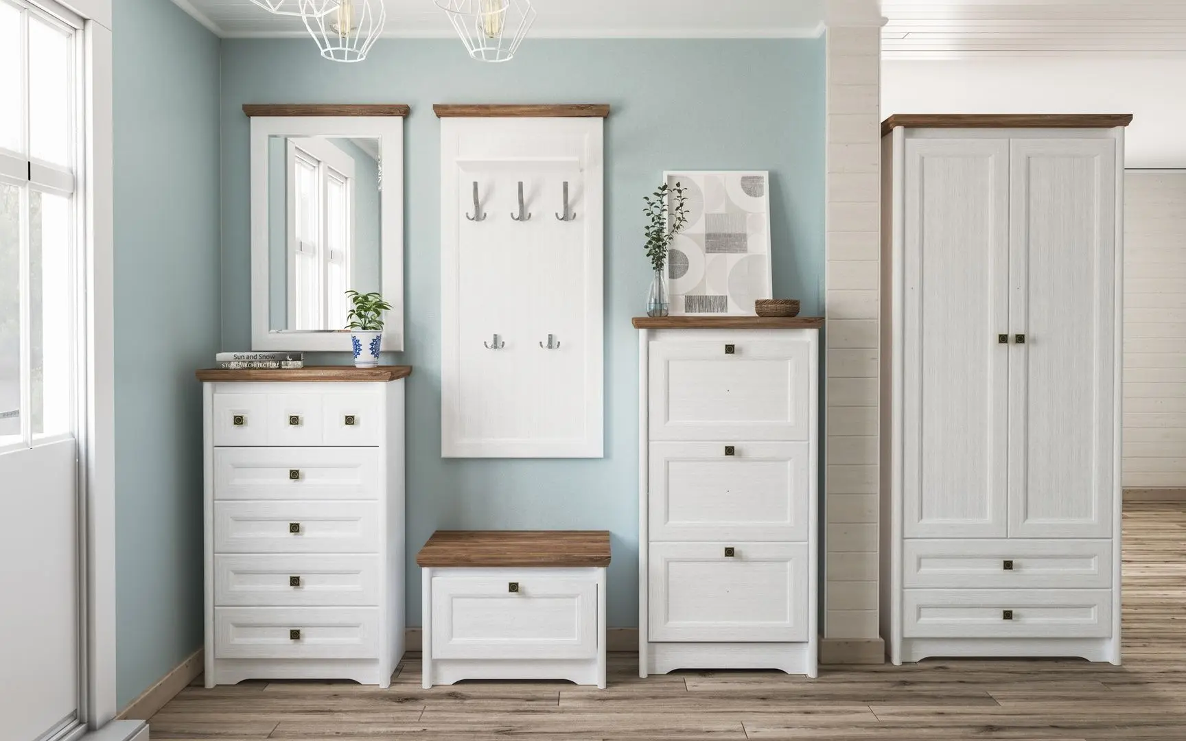 Comoda Неман Tivoli МН-035-02 (White Structural/Stirling Oak) - 2