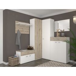 Tumba-bancă Sokme Barselona 2D1S (Wellington Oak/White) Thumb