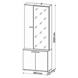 Tumba cu oglinda Sokme Barselona (Artisan Oak/White) Thumb