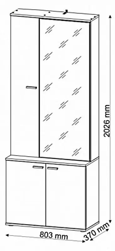 Tumba cu oglinda Sokme Barselona (Artisan Oak/White) - 5
