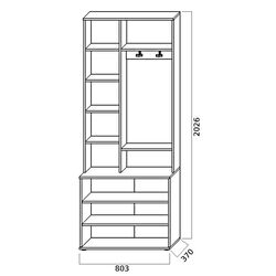 Tumba cu oglinda Sokme Barselona (Wellington Oak/White) Thumb