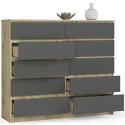 Комод Akord K140 10SZ (Artisan Oak/Graphite Gray) Thumb