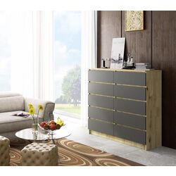 Комод Akord K140 10SZ (Artisan Oak/Graphite Gray) Thumb