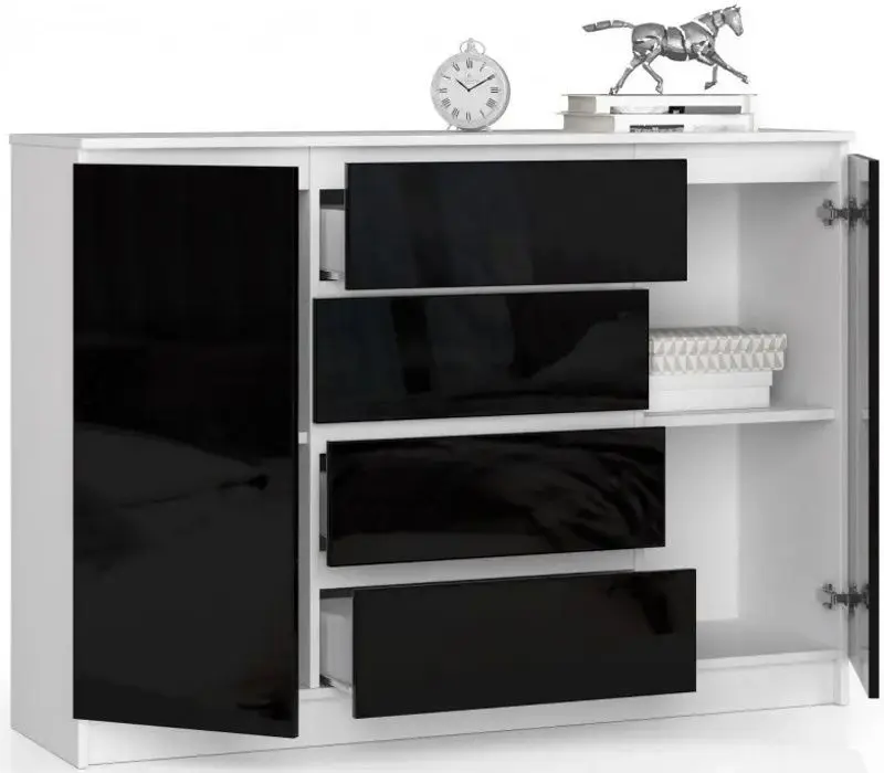 Tumba Akord K140 2D4SZ (White/Black Gloss)