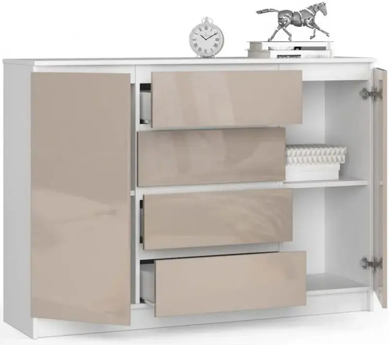 Tumba Akord K140 2D4SZ (White/Cappuccino Gloss)