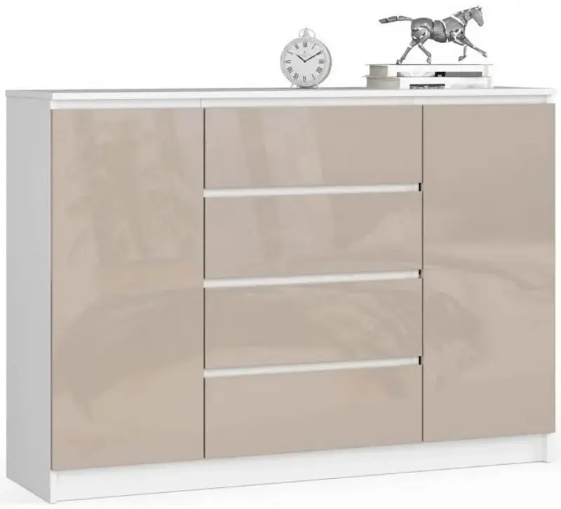 Tumba Akord K140 2D4SZ (White/Cappuccino Gloss)